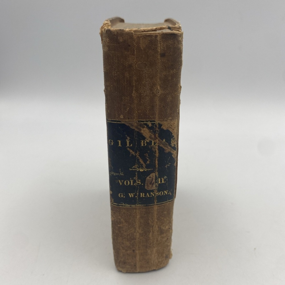 Antique French Leather Book Histoire De Gil Blas De Santillane by Le Sage‎ 1830